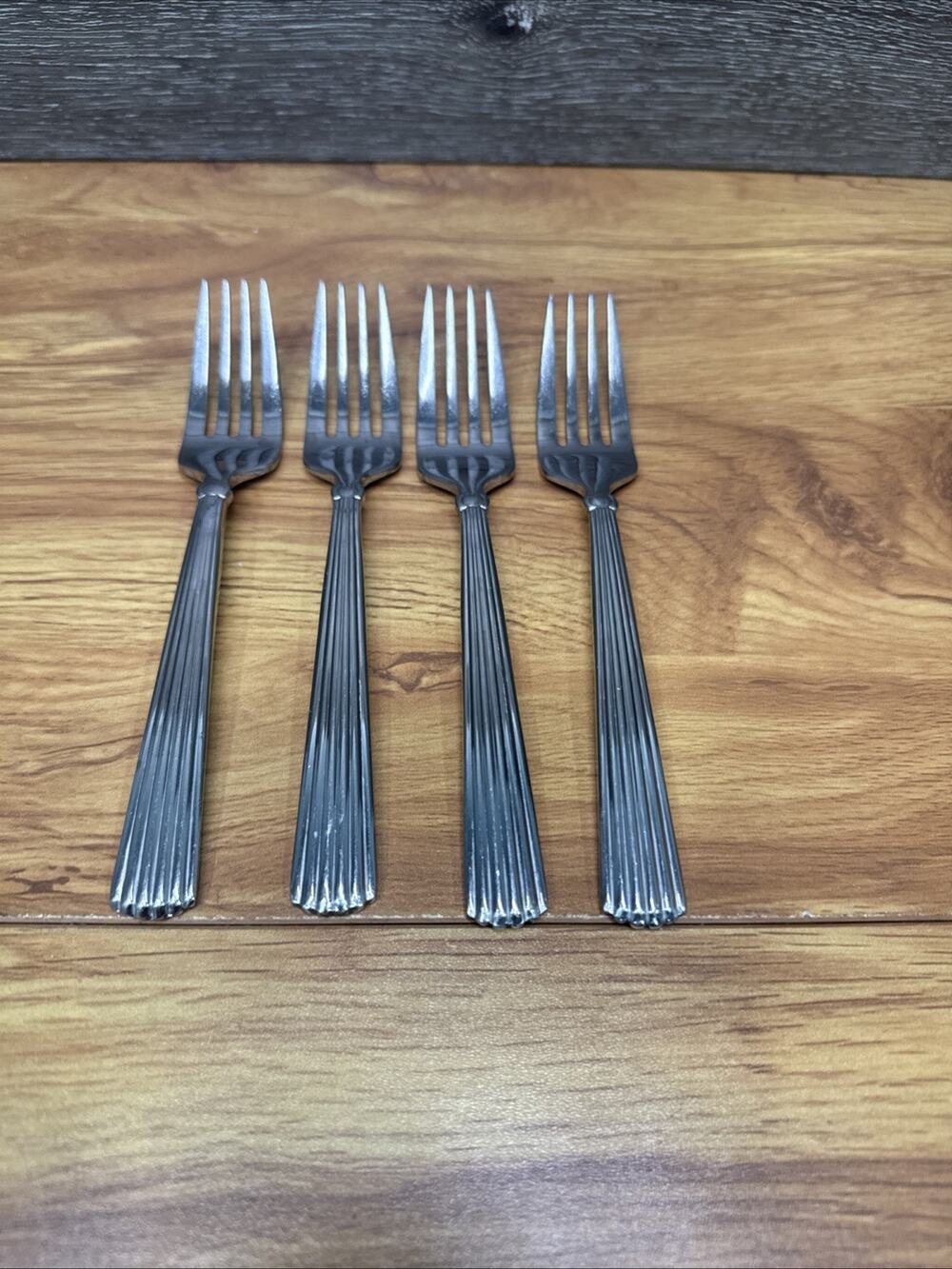 Waterford CARLETON Salad Forks Glossy 18/10 Stainless China 7 1/4"~ Set Of 4